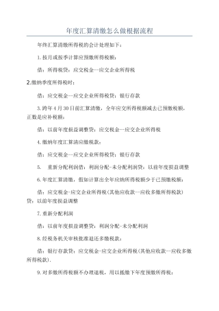 年度汇算清缴怎么做按照流程