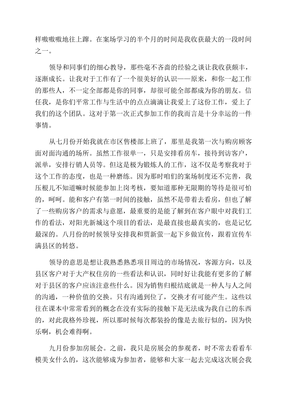 年案场置业顾问工作总结范文_第3页