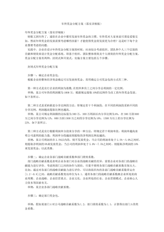 年终奖金分配方案