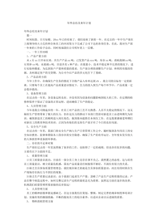 年终总结及来年计划