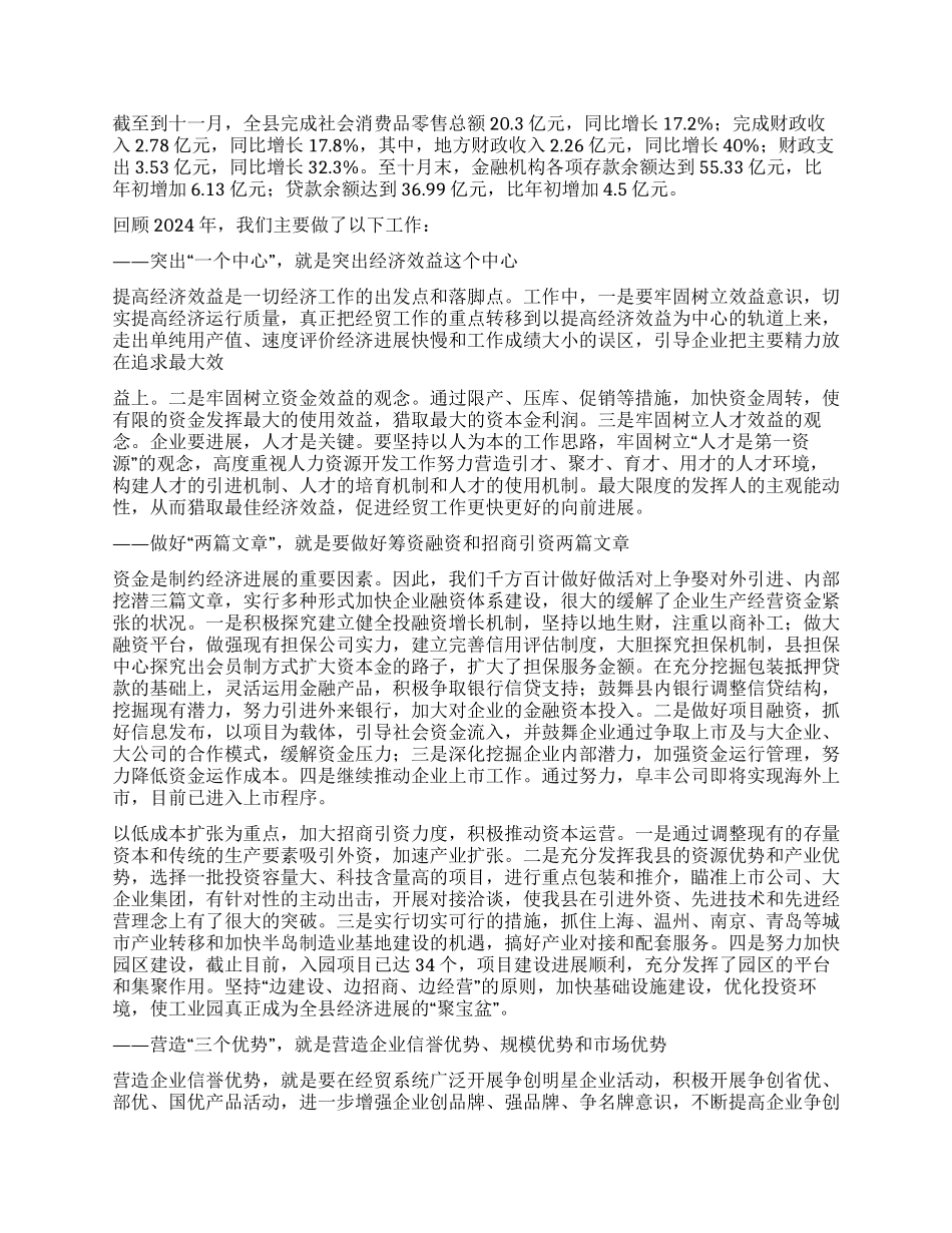 年经贸工作总结及年工作思路_第2页