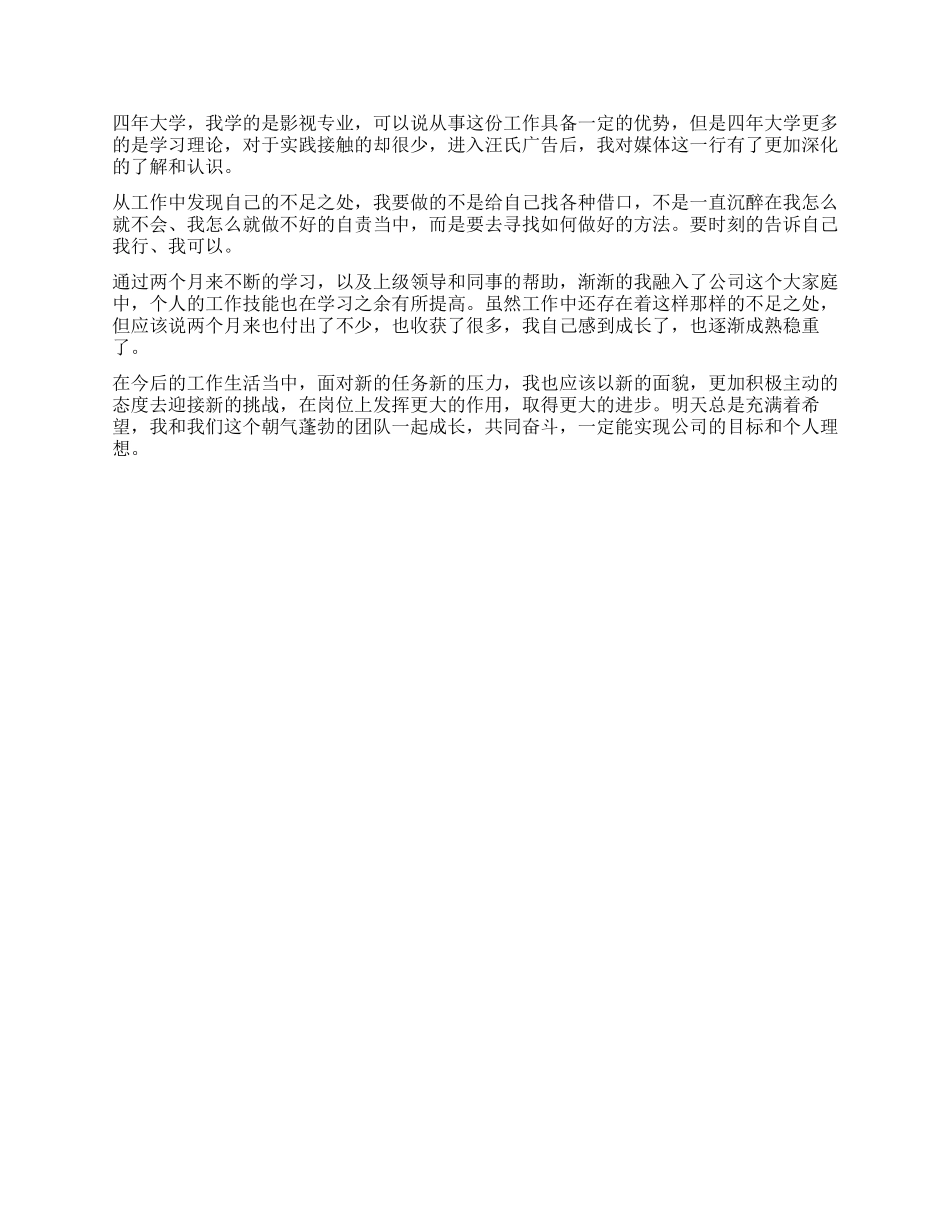 广告公司试用期工作总结_第2页