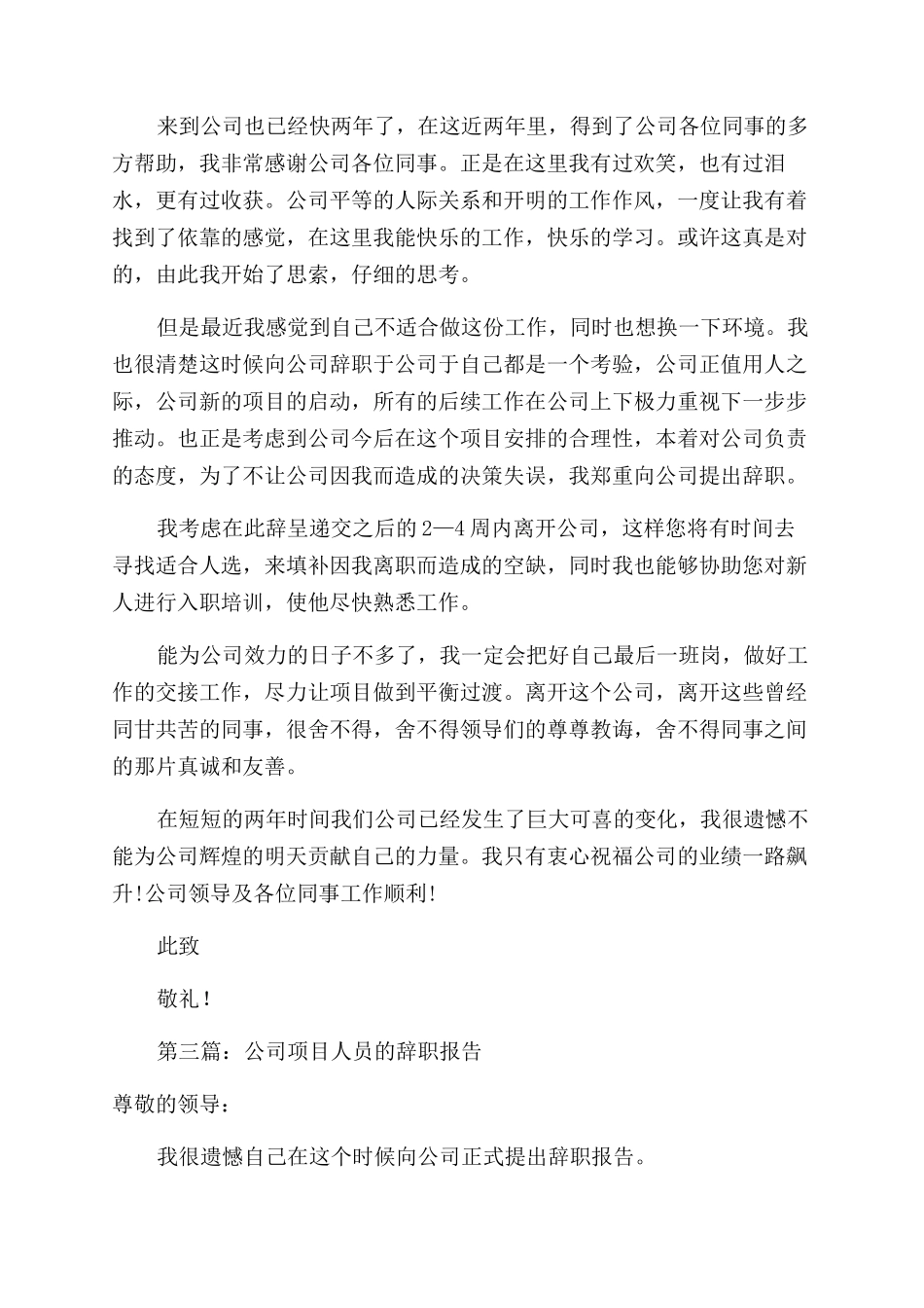 广告公司项目人员辞职报告范文_第2页