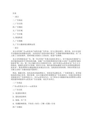 广告策划文案范文