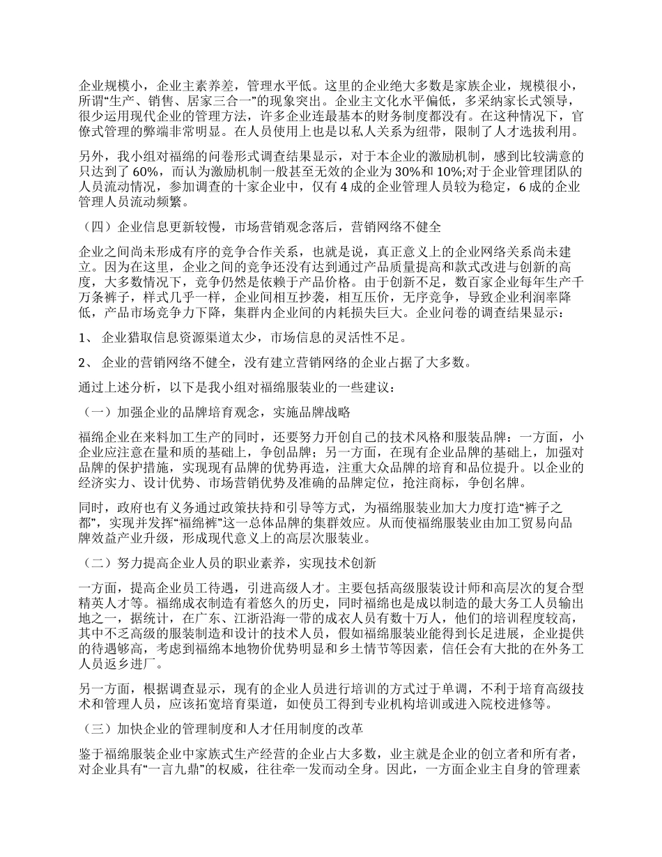 广西玉林市福绵区服装制造业调查报告_第3页