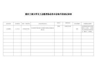 应用技术学院义协3月活动记录表