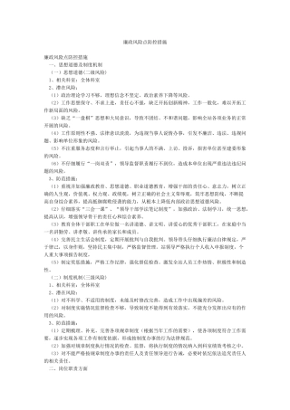 廉政风险点防控措施