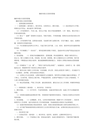 廉政风险点及防控措施