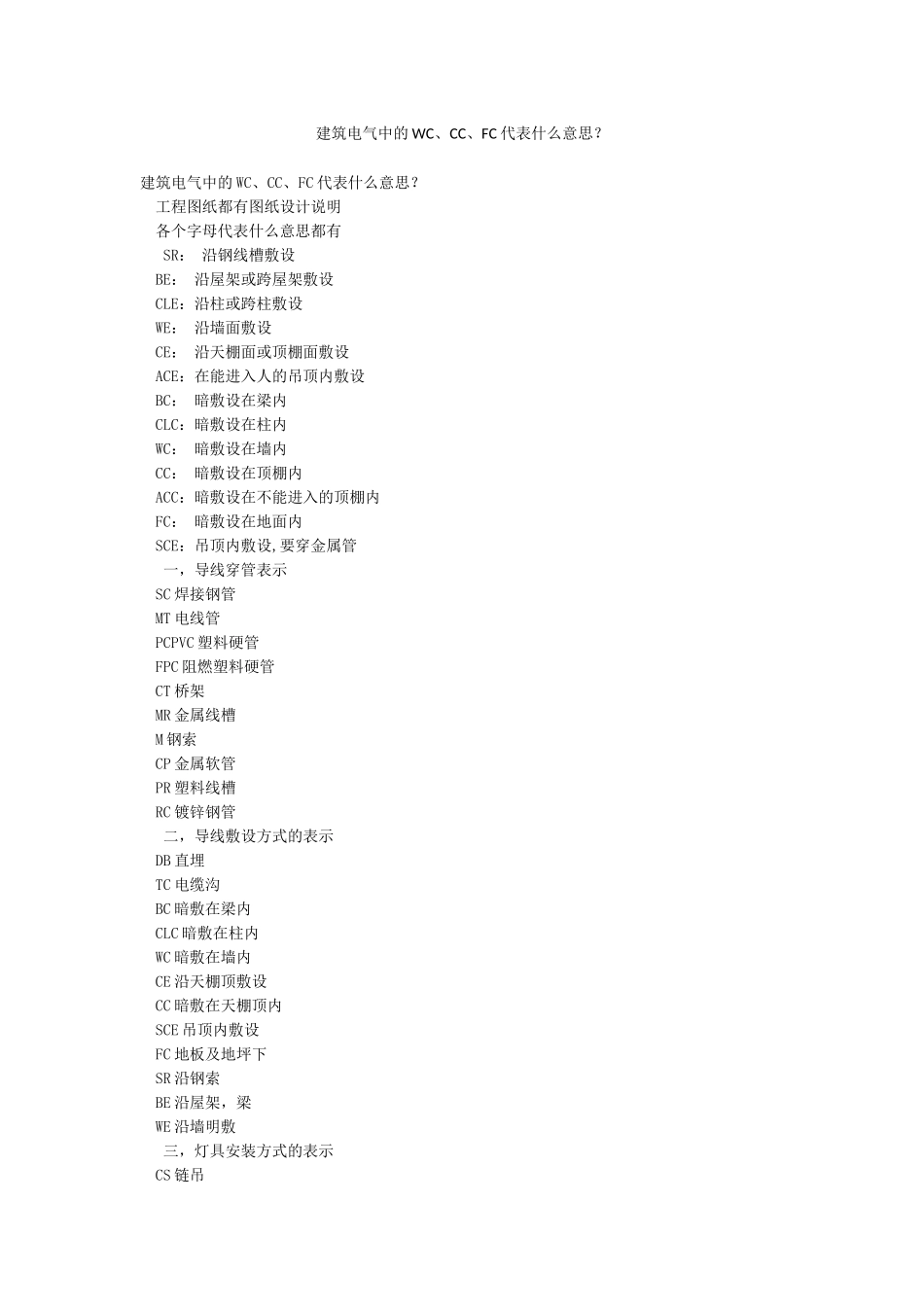 建筑电气中的WCCCFC代表什么意思_第1页