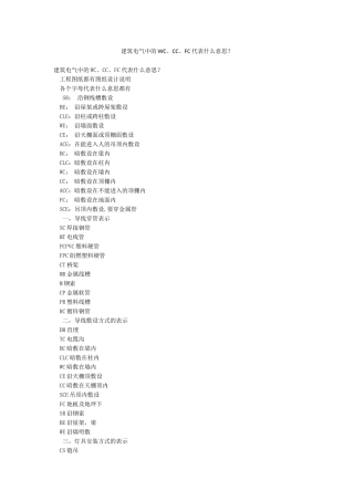 建筑电气中的WCCCFC代表什么意思