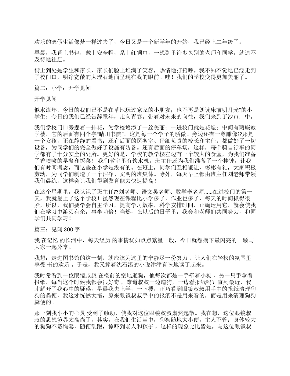 开学见闻作文300字_第1页