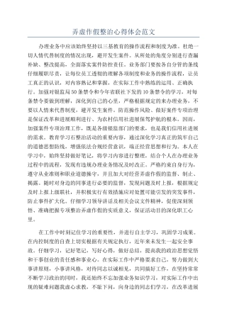 弄虚作假整治心得体会范文