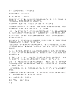 归途关于归途的作文