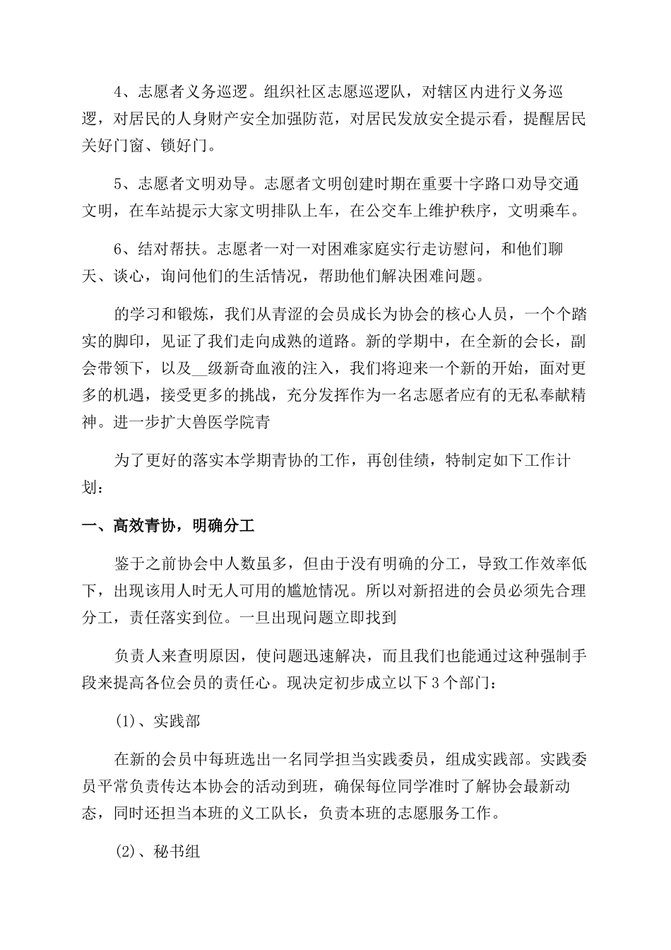 志愿者2024工作计划优秀8篇_第2页