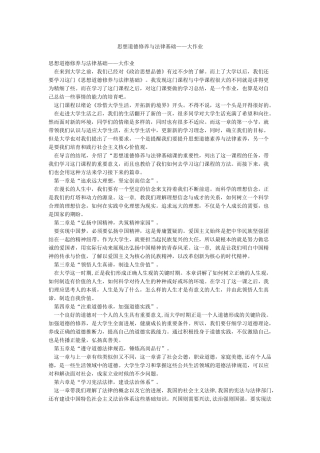 思想道德修养与法律基础——大作业