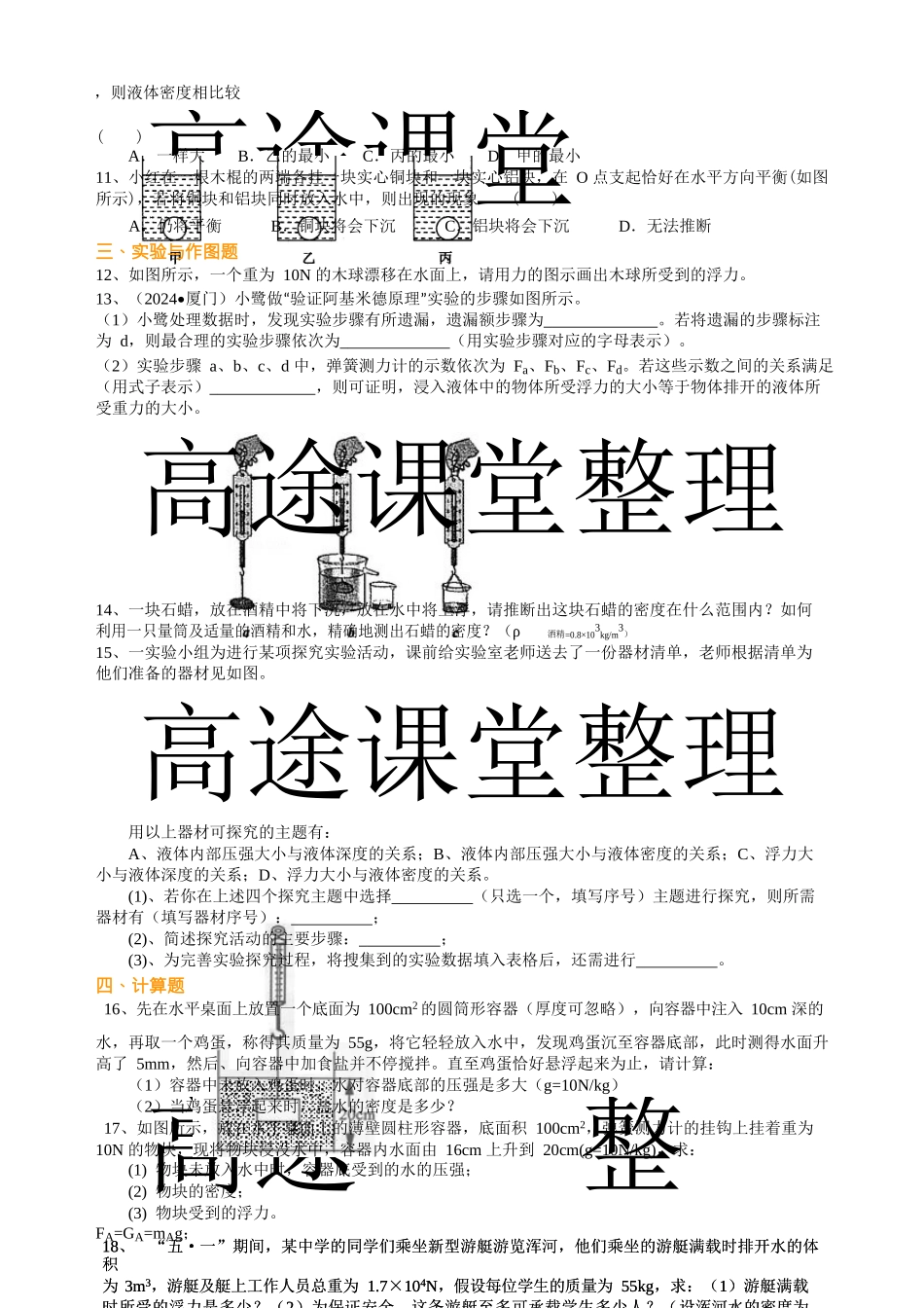 总复习：浮力巩固练习(1)_第2页