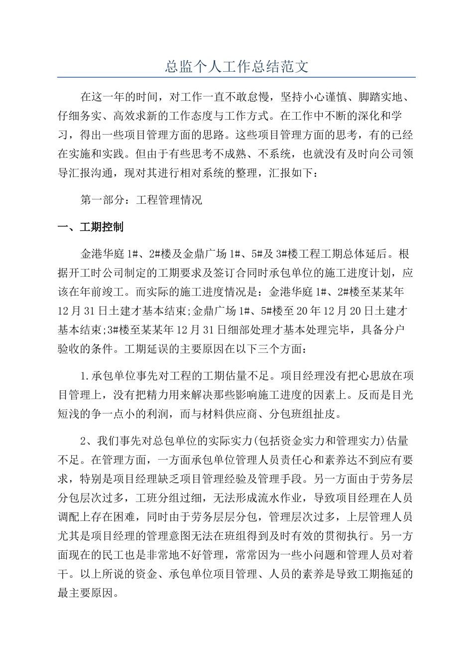 总监个人工作总结范文_第1页