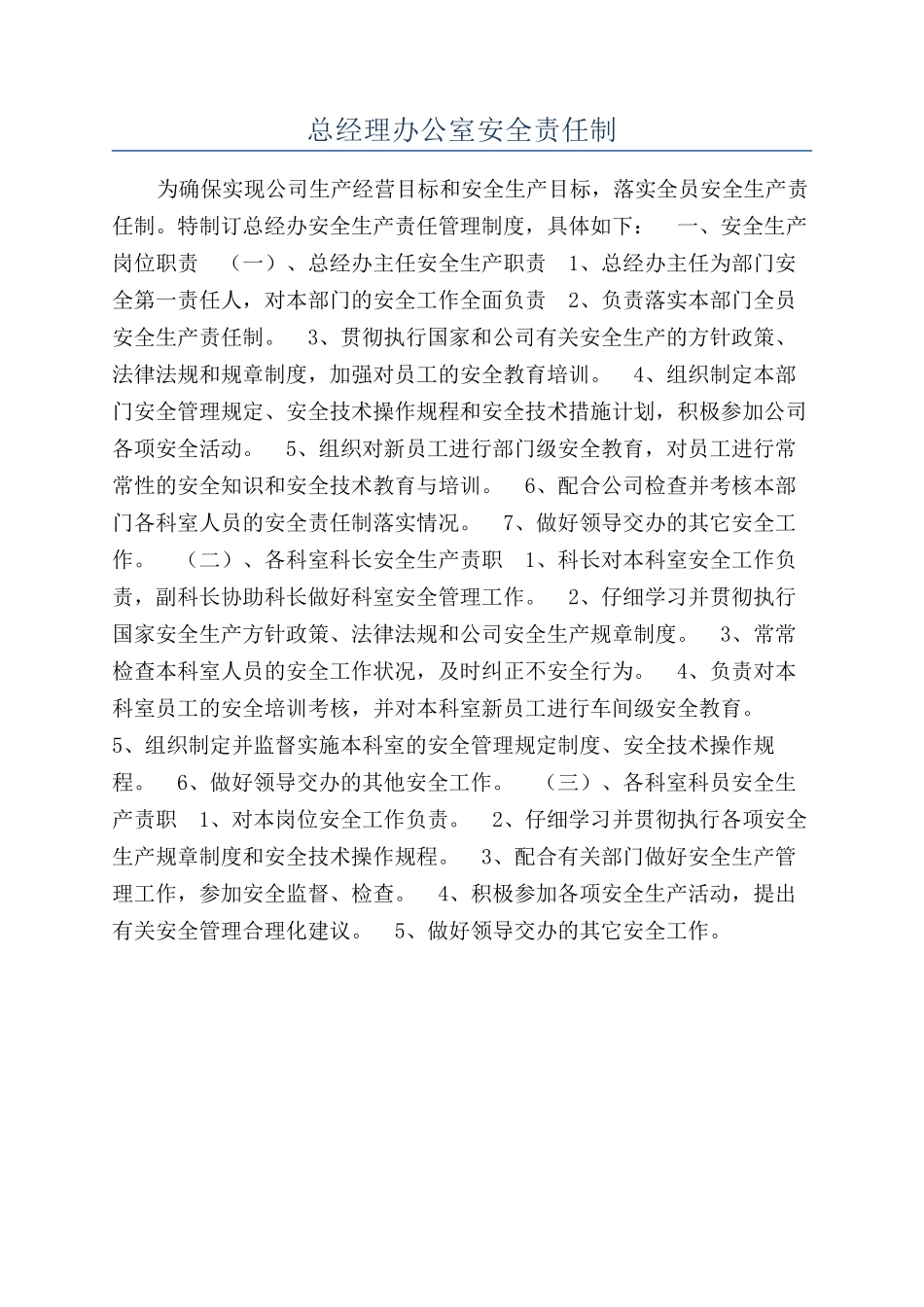 总经理办公室安全责任制_第1页