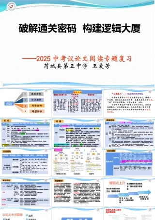 中考议论文专项复习：2025.4.16