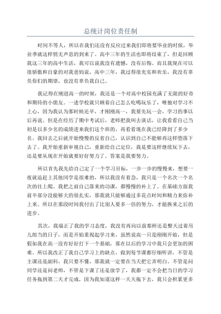 总统计岗位责任制