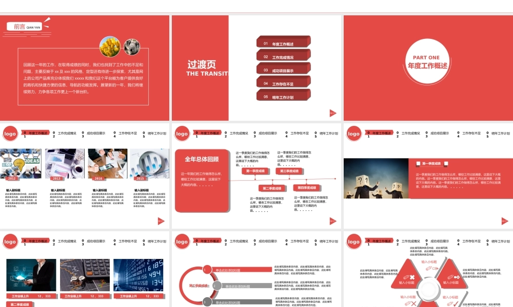 工作汇报年终总结(PPT38页)