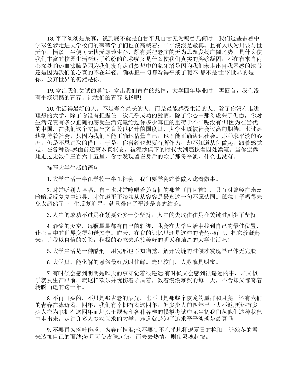 感慨大学生活的句子_第2页