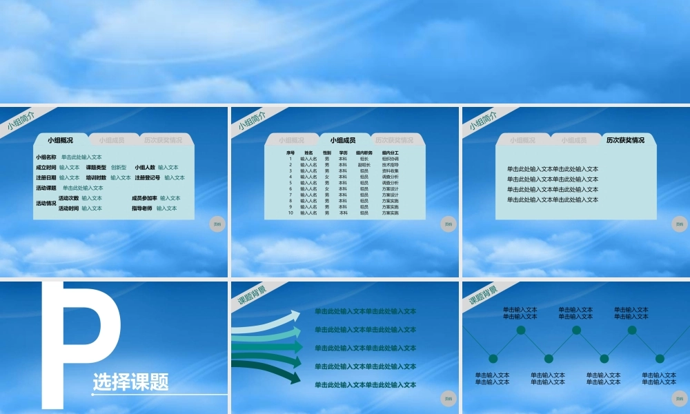 小组项目进度汇报总结ppt模板1
