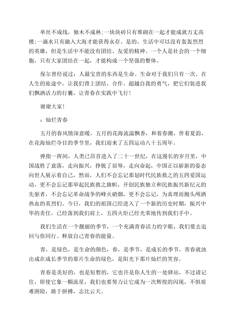成功励志演讲稿青春励志范文_第2页