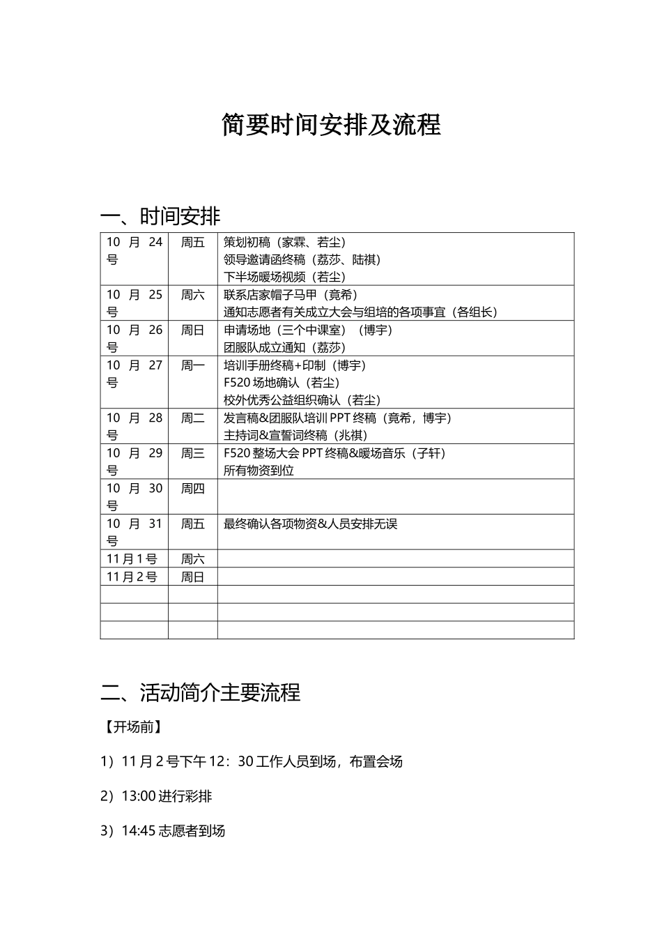 成立大会暨启动仪式简要时间安排及流程25BYlisa_第1页