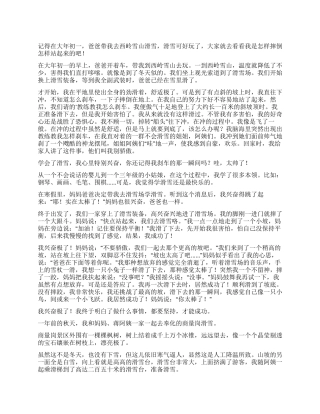 我学会了滑雪小学作文