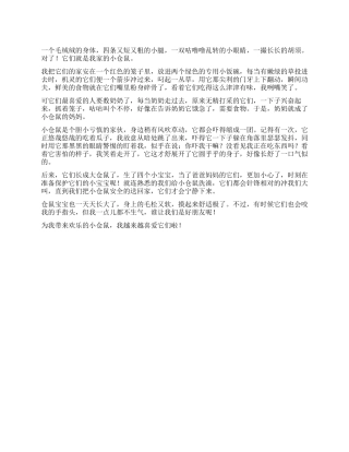 我家的小仓鼠作文600字