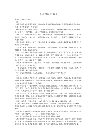 我心爱的物品作文600字