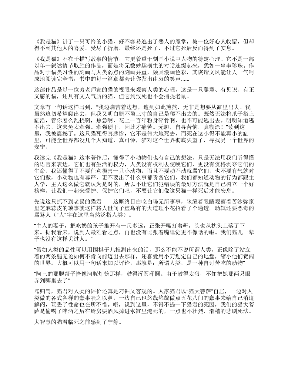 我是猫读后感优秀_第1页