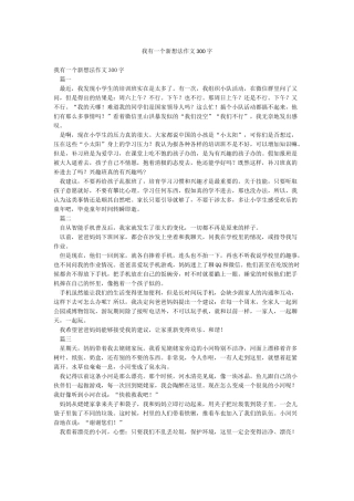 我有一个新想法作文300字