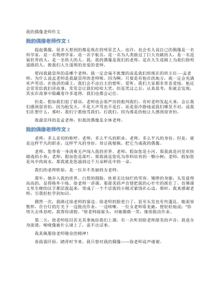 我的偶像老师作文