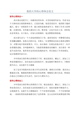 我的大学的心得体会范文