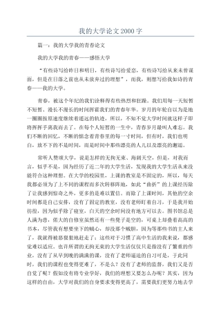 我的大学论文2000字