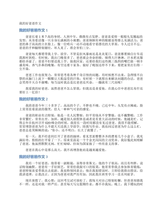 我的好爸爸作文