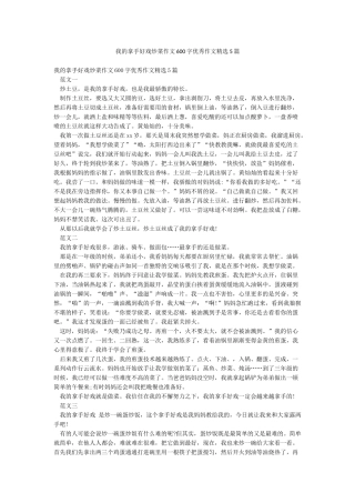 我的拿手好戏炒菜作文600字优秀作文精选5篇