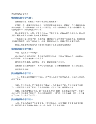 我的新发现小学作文