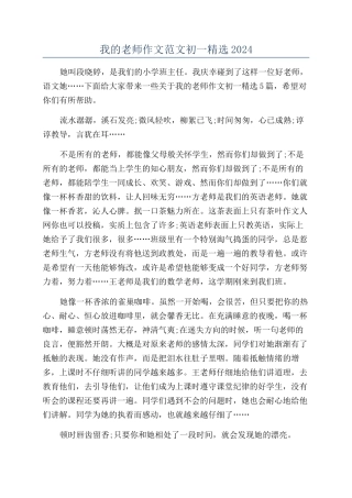 我的老师作文范文初一精选2024