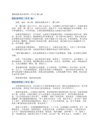 我的老师初二作文汇编七篇