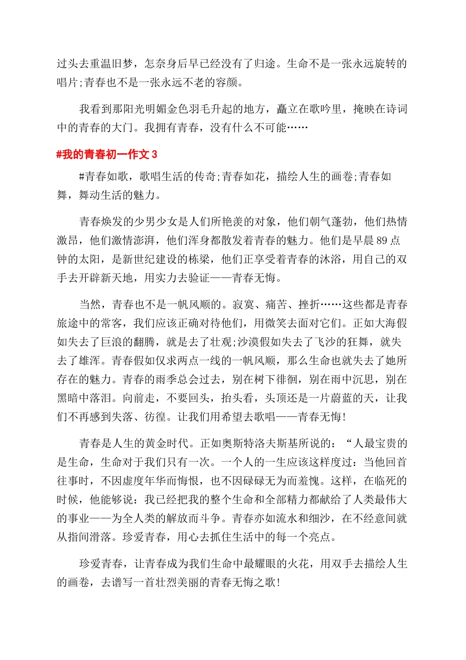 我的青春初一作文范文600字五篇_第3页