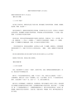我眼中的缤纷世界400字-作文范文