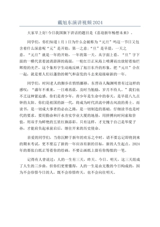 戴旭东演讲视频2024