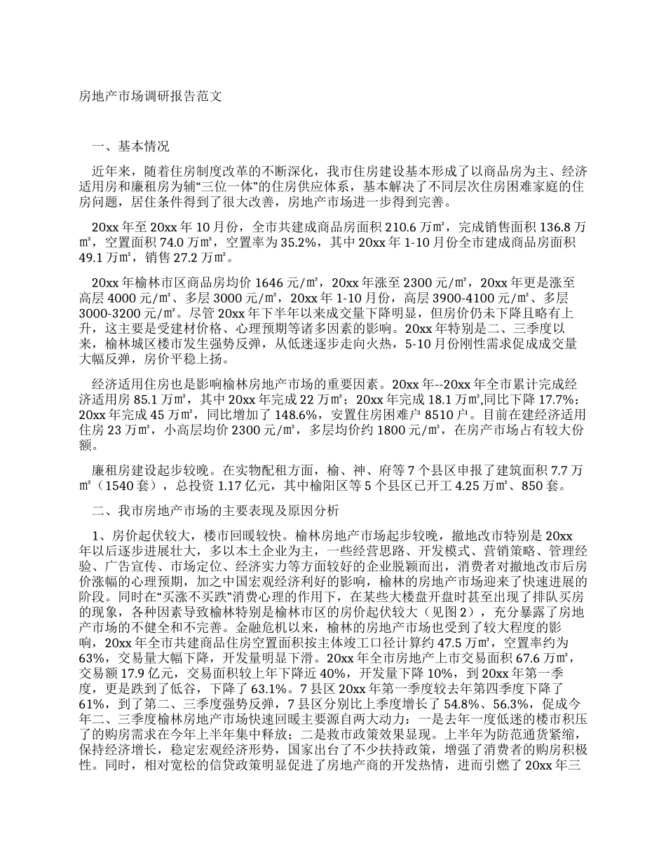 房地产市场调研报告范文_第1页