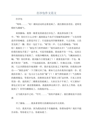 打沙包作文范文