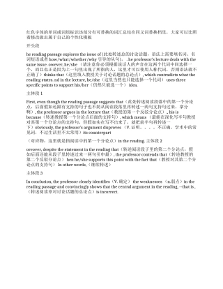 托福综合写作模板