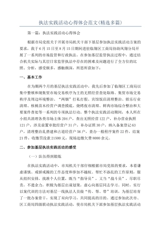 执法实践活动心得体会范文