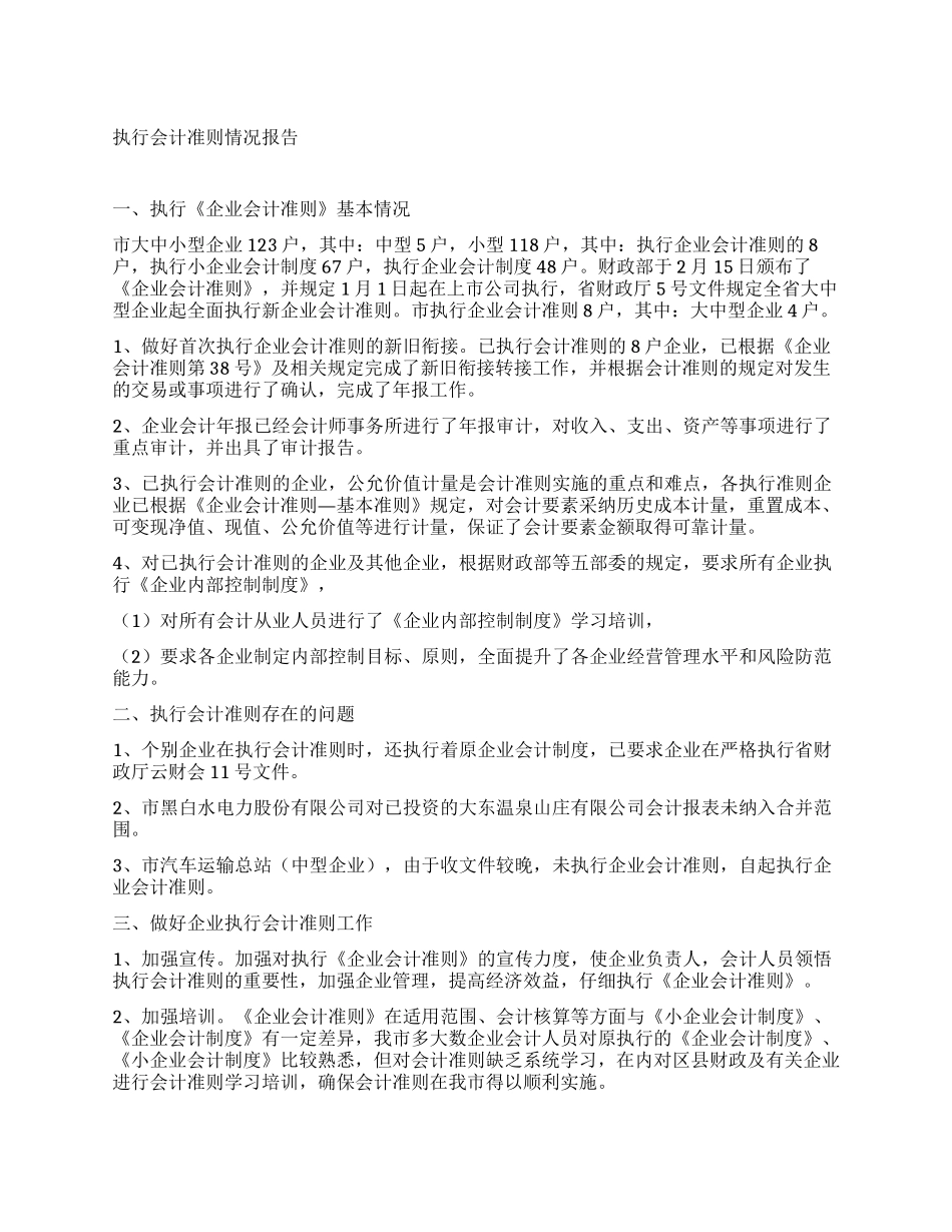 执行会计准则情况报告_第1页